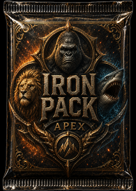 The Apex pack - gorilla, lion and great white shark on gold foil