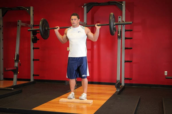 Barbell Standing Calf Raise finish position