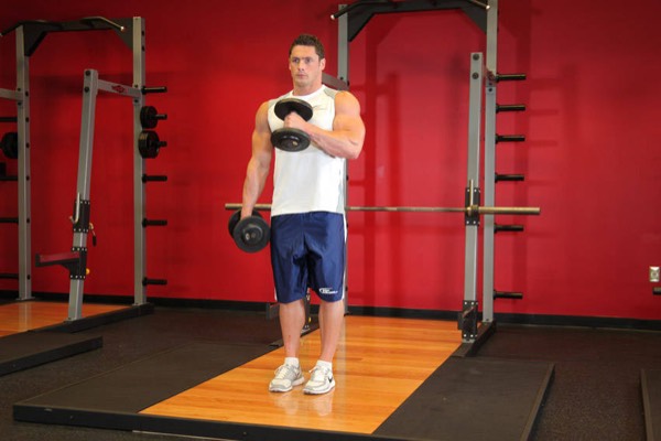 Cross-Body Hammer Curl finish position