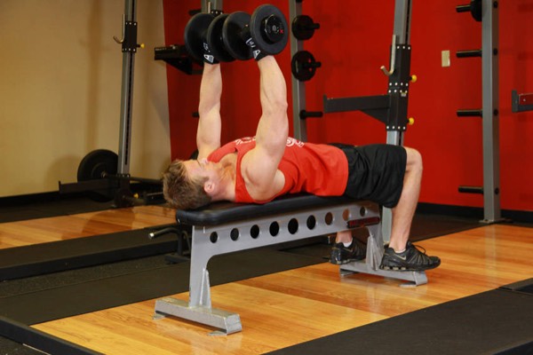 Dumbbell Bench Press finish position