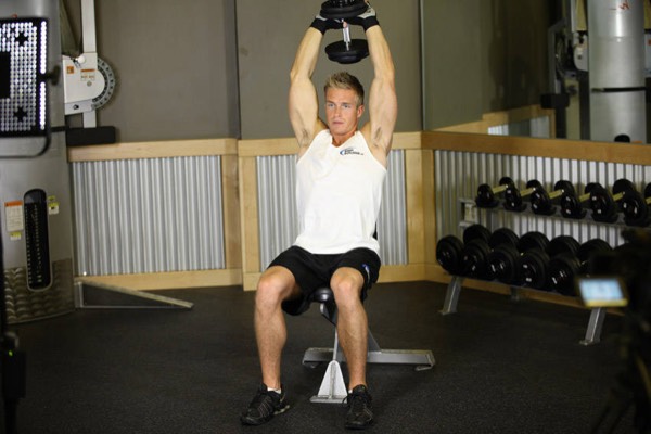 Dumbbell Overhead Extension finish position