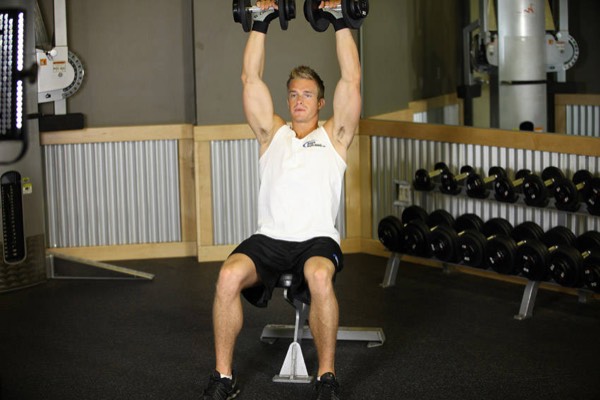 Seated DB Shoulder Press start position