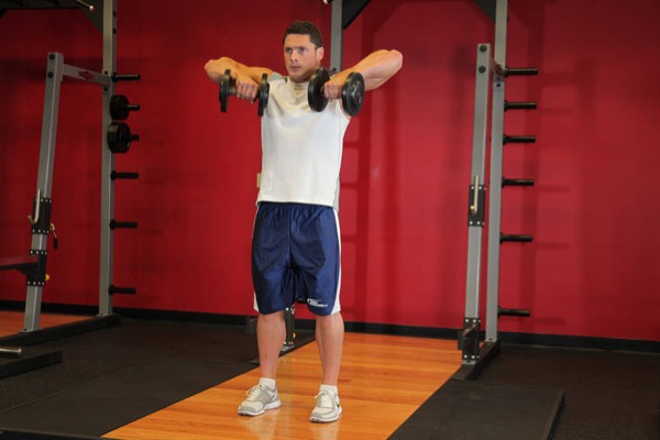 Dumbbell Upright Row start position