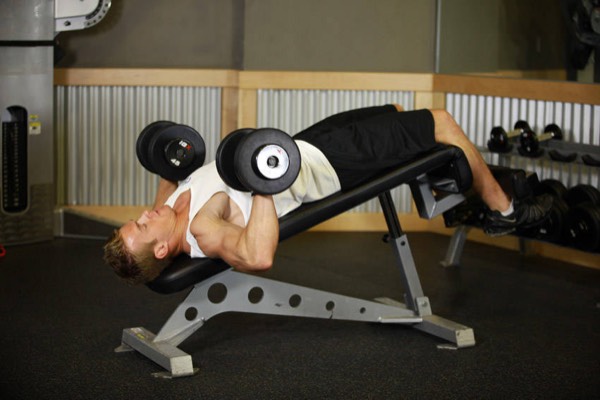 Decline Dumbbell Press start position