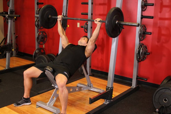 Incline Barbell Press finish position