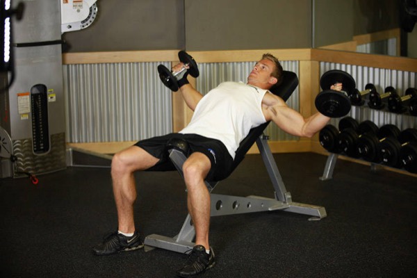Incline Dumbbell Fly start position