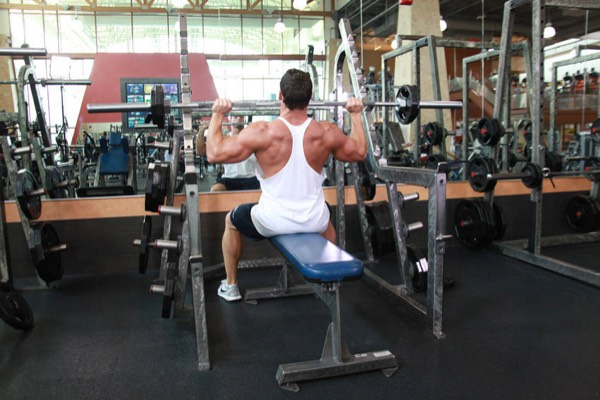 Seated Barbell Shoulder Press start position