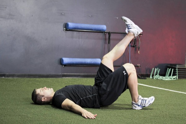 Single-Leg Glute Bridge start position