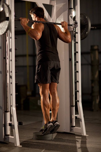 Smith Machine Calf Raise finish position