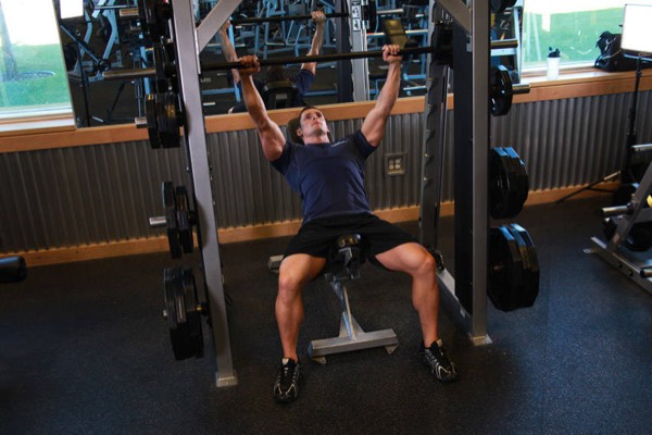 Smith Machine Incline Press finish position