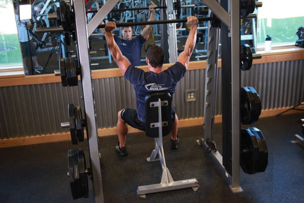 Smith Machine Shoulder Press finish position