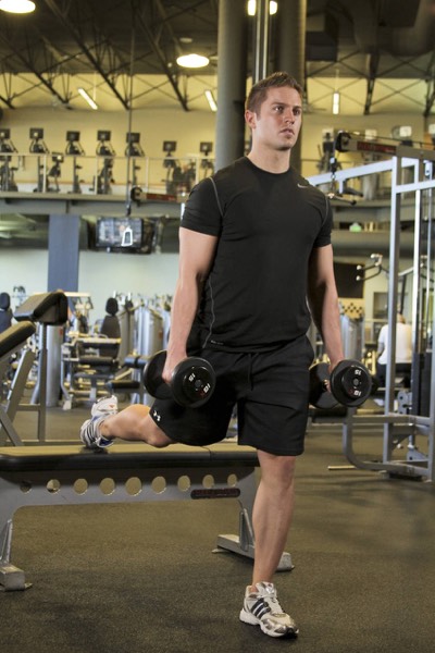 Bulgarian Split Squat start position
