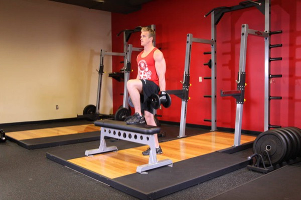 Dumbbell Step-Up start position
