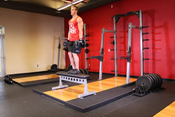 Dumbbell Step-Up finish position