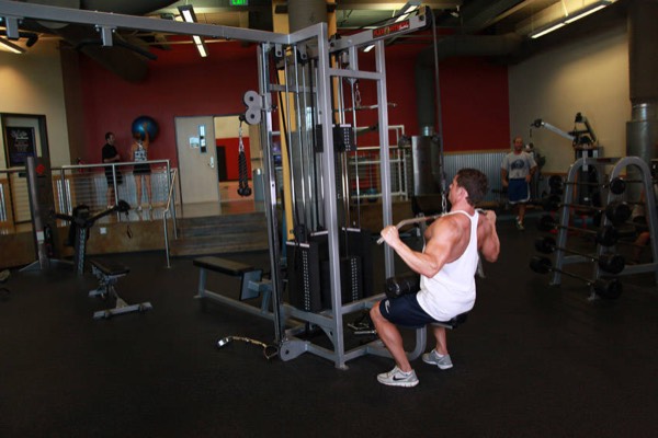 Wide-Grip Lat Pulldown finish position